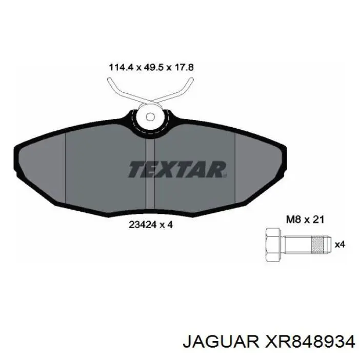 XR848934 Jaguar колодки гальмові задні, дискові