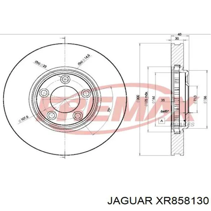 Купити XR858130 Jaguar Ротор гальмівний