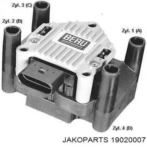 Котушка запалювання 19020007 Jakoparts