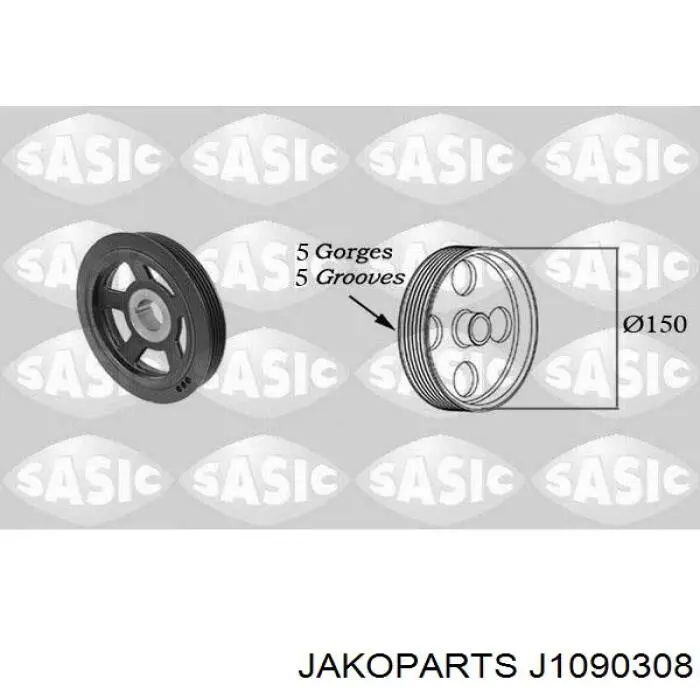 Шків колінвала (демпфер ) Jakoparts J1090308 ціна, від 37.55 USD