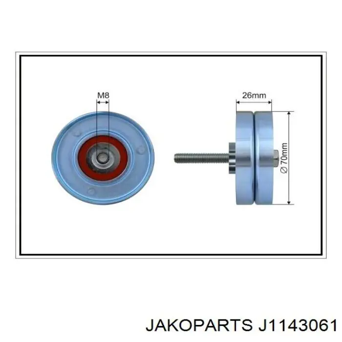 Ролик приводного ременя, паразитний Jakoparts J1143061 ціна, від 14.77 USD