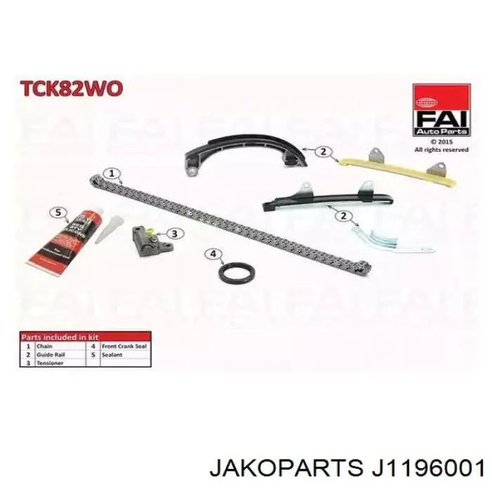 J1196001 Jakoparts Ланцюг ГРМ, комплект