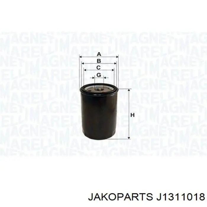 Масляний фільтр двигуна Jakoparts J1311018 ціна, від 6.53 USD