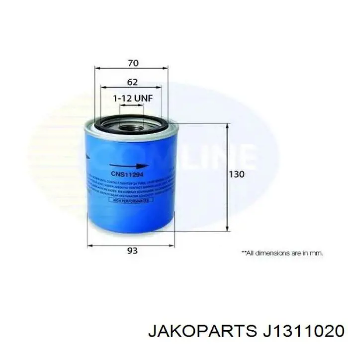 Масляний фільтр двигуна Jakoparts J1311020 ціна, від 9.03 USD