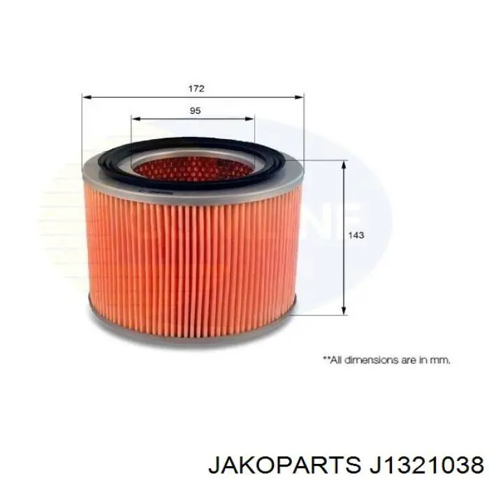 Купити J1321038 Jakoparts Автомобільний фільтр повітря