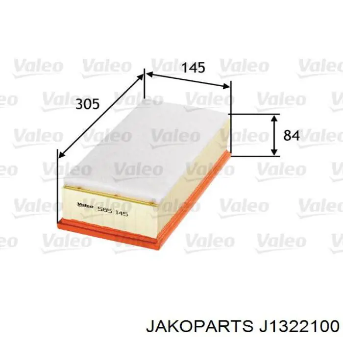 Фільтр повітряний Jakoparts J1322100