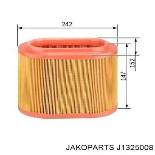 Елемент повітряного фільтра Jakoparts J1325008 ціна, від 9.42 USD