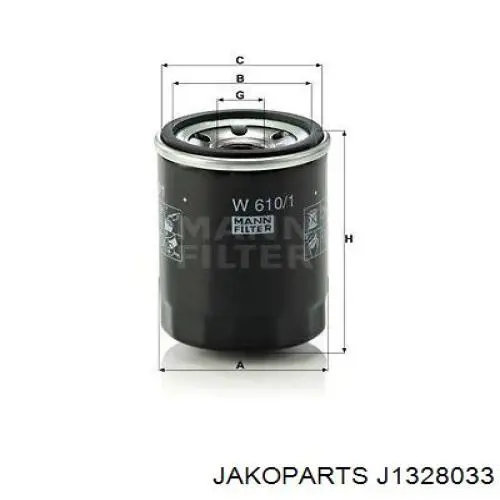 Повітряний фільтр J1328033 Jakoparts