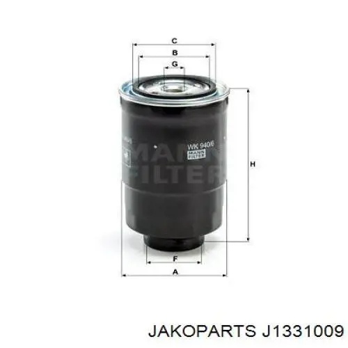 Фільтр тонкого очищення палива Jakoparts J1331009 ціна, від 7.06 USD