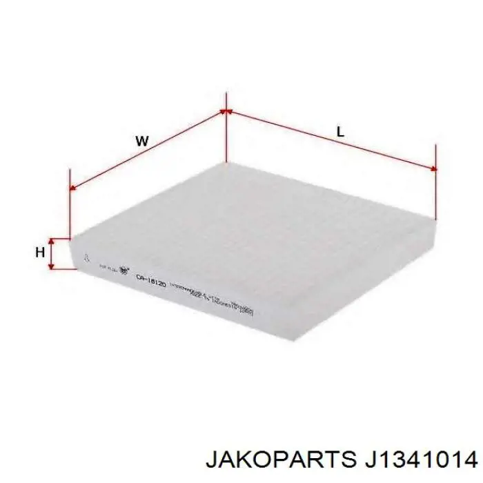Фільтр салону J1341014 Jakoparts