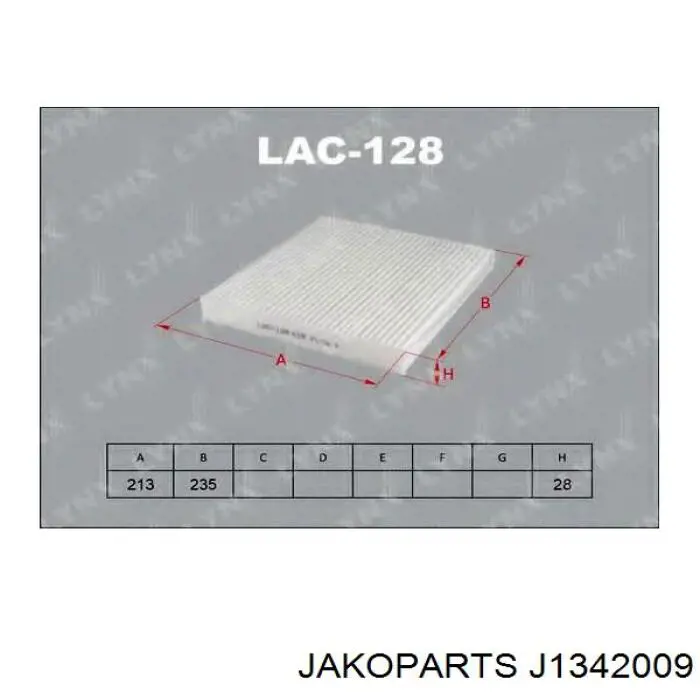 J1342009 Jakoparts Внутрішньосалонний фільтр