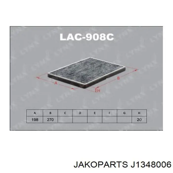 Повітряний фільтр салону Jakoparts J1348006