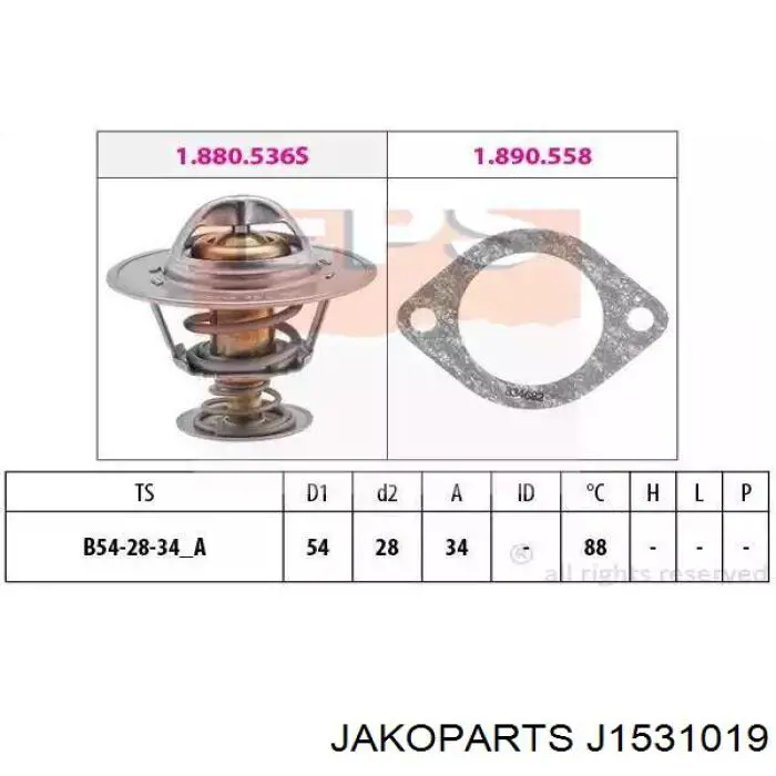Купити J1531019 Jakoparts Термостат в корпусі
