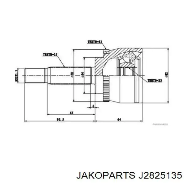 ШРУС зовнішній передній J2825135 Jakoparts