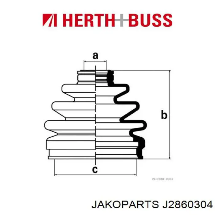 Пильник шарніра кутових швидкостей зовнішній передній Jakoparts J2860304 ціна, від 6.00 USD