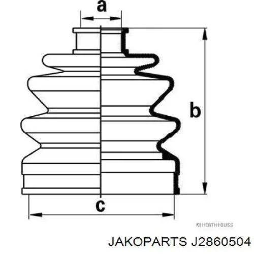 J2860504 Jakoparts пильник шруса зовнішній, передній піввісі