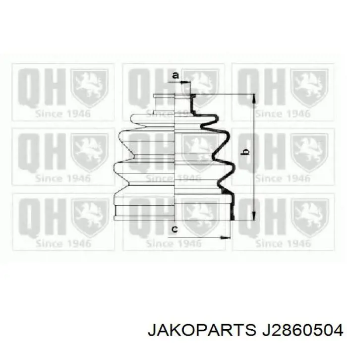 Пильник шарніра кутових швидкостей зовнішній передній Jakoparts J2860504 ціна, від 9.67 USD