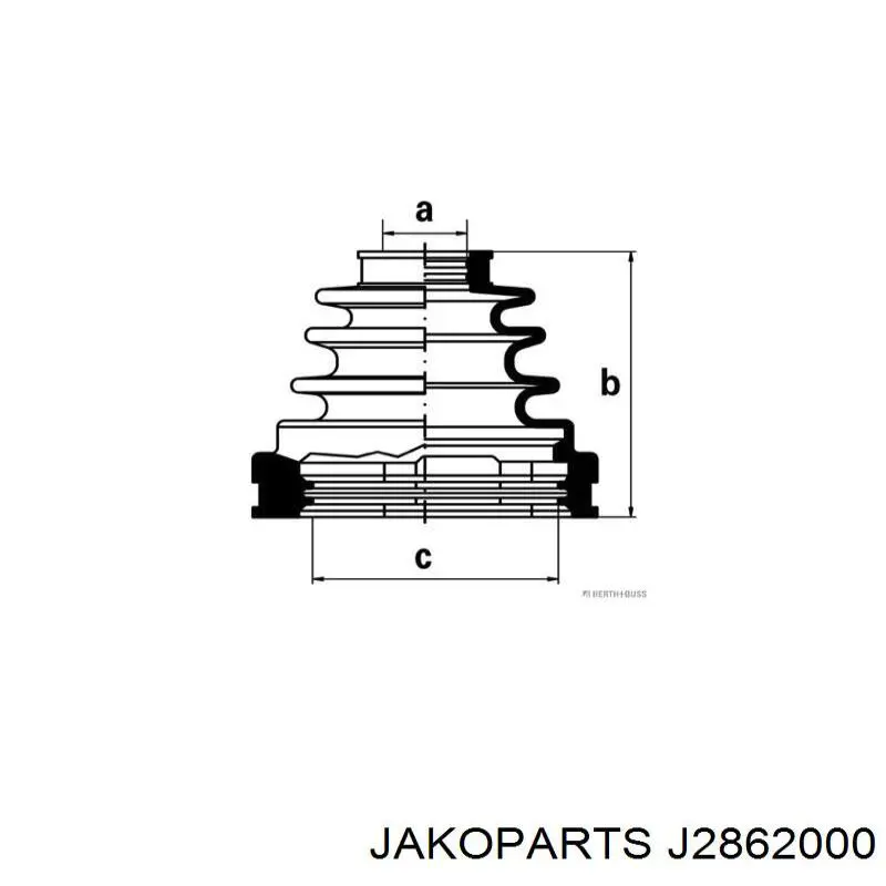 J2862000 Jakoparts пильник шруса зовнішній, передній піввісі