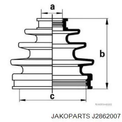 Пильник гранати внутрішній, передній півосі Jakoparts J2862007 ціна, від 16.11 USD