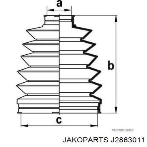J2863011 Jakoparts пильник шруса зовнішній, передній піввісі