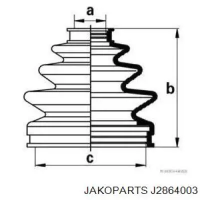 J2864003 Jakoparts пильник шруса зовнішній, передній піввісі