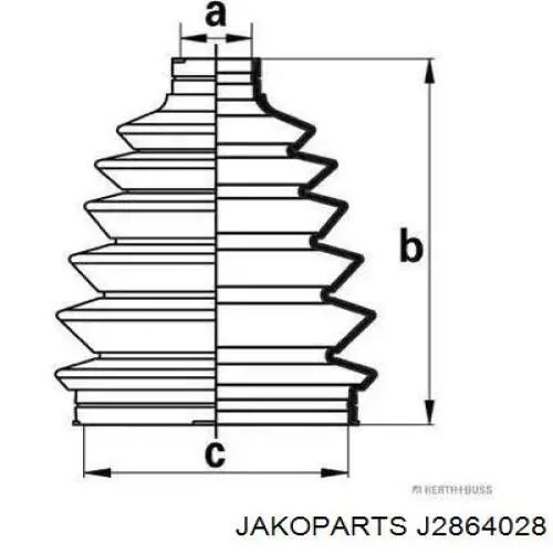 Купити J2864028 Jakoparts Пильник шарніра приводу