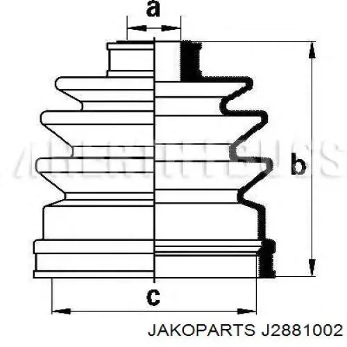 J2881002 Jakoparts пильник шруса внутрішній, передній піввісі