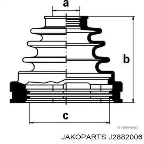 Купити J2882006 Jakoparts Пильники ШРКШів передній піввісі, комплект