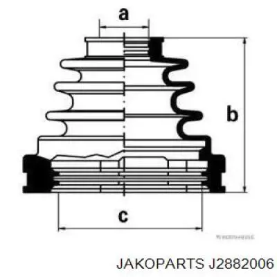J2882006 Jakoparts Пильники ШРУСів передній піввісі, комплект