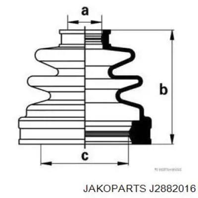 Пильник шарніра кутових швидкостей зовнішній передній Jakoparts J2882016 ціна, від 11.28 USD