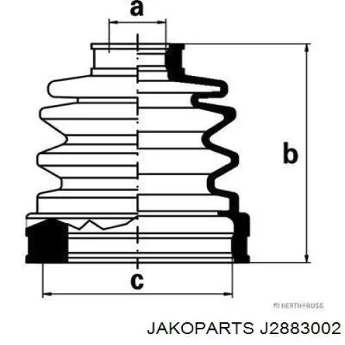 J2883002 Jakoparts Пильник ШРКШ внутрішній, передній півосі