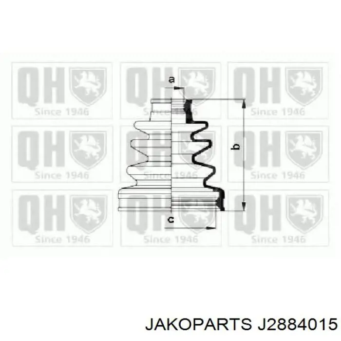 Купити J2884015 Jakoparts Пильник шарніра кутових швидкостей внутрішній передній