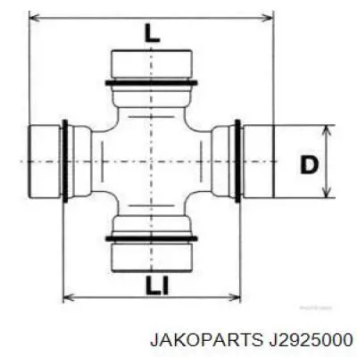 J2925000 Jakoparts Хрестовина карданного валу