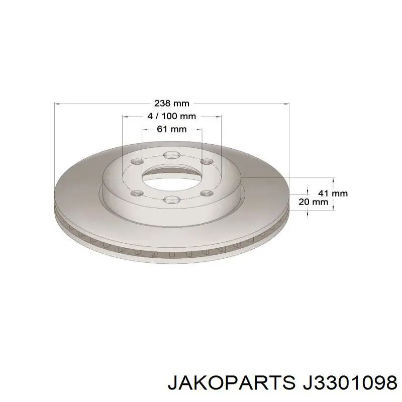 J3301098 Jakoparts Гальмо дискове переднє