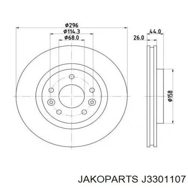 J3301107 Jakoparts Гальмо дискове переднє