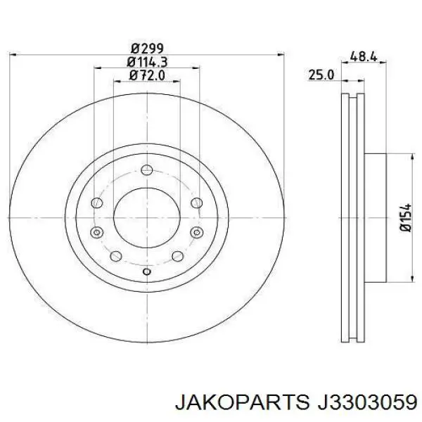 Купити J3303059 Jakoparts Ротор гальмівний