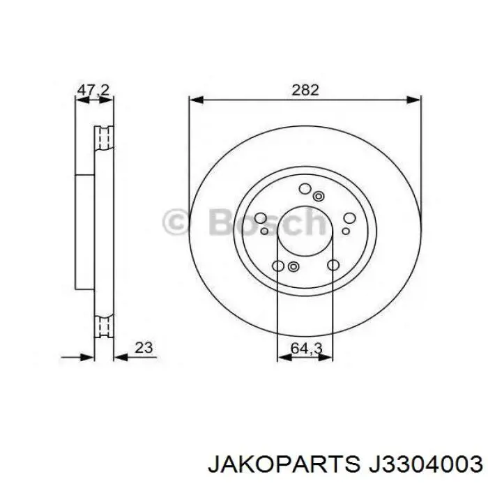 Купити J3304003 Jakoparts Ротор гальмівний