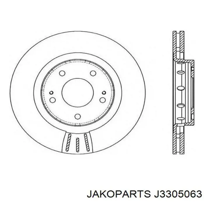 J3305063 Jakoparts Гальмо дискове переднє
