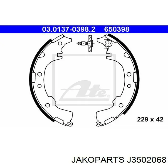 Колодки гальмові задні, барабанні J3502068 Jakoparts