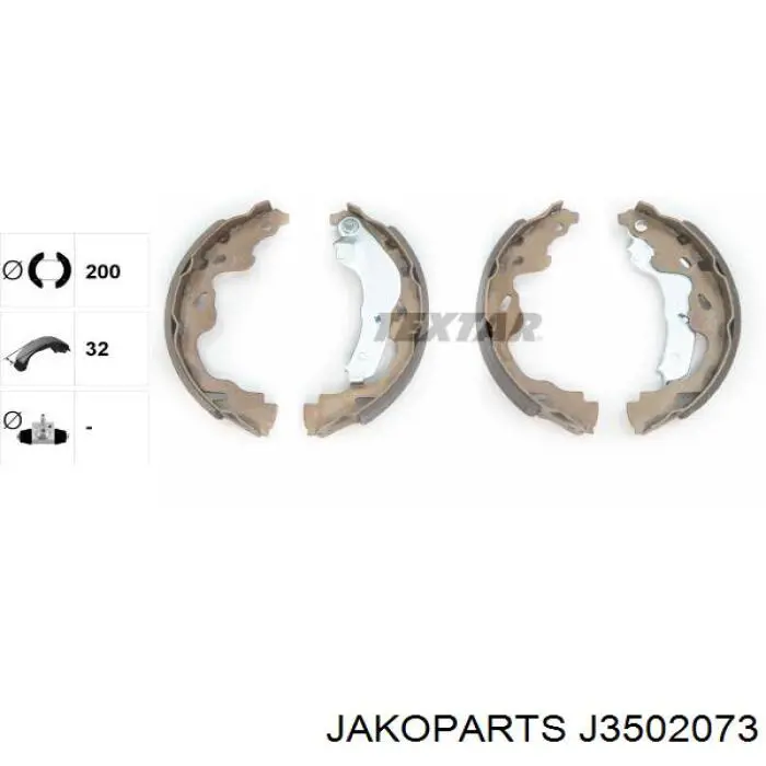 J3502073 Jakoparts Колодки гальмівні задні, барабанні
