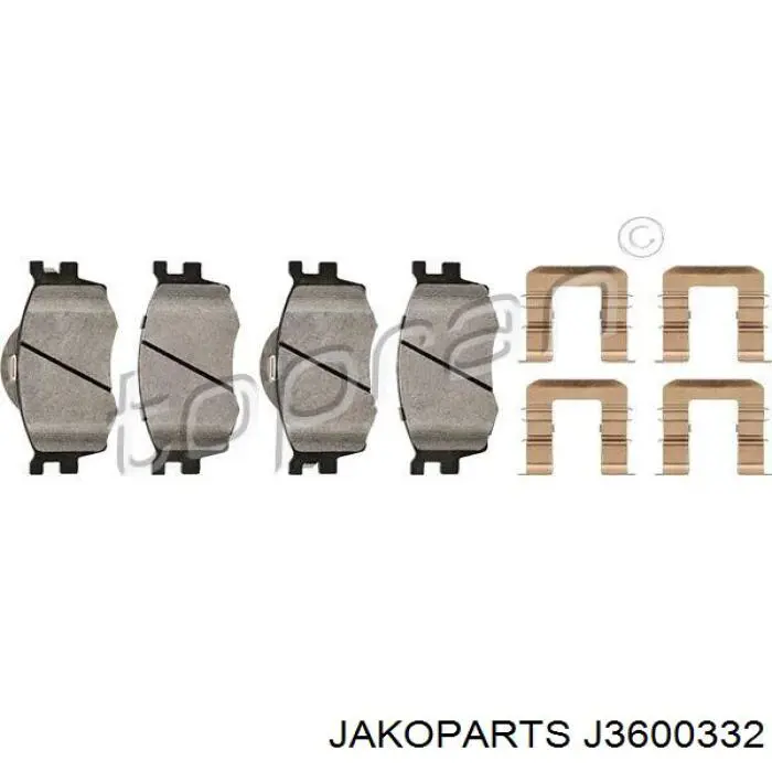Передні тормозні колодки J3600332 Jakoparts