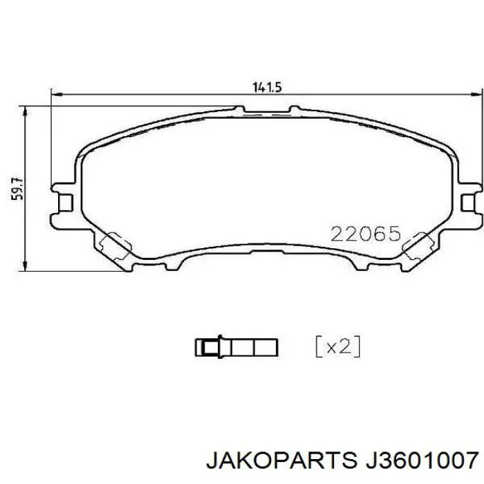 Передні тормозні колодки J3601007 Jakoparts
