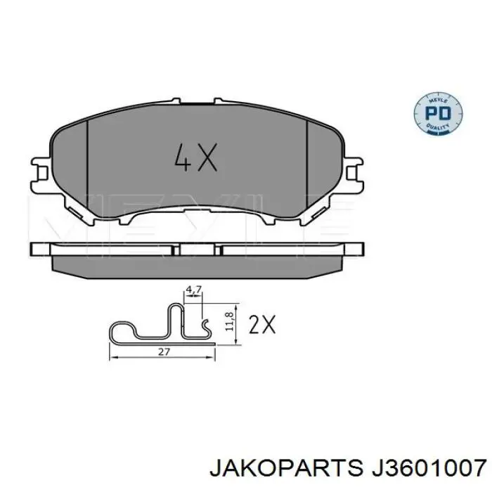 J3601007 Jakoparts Передні гальмівні колодки