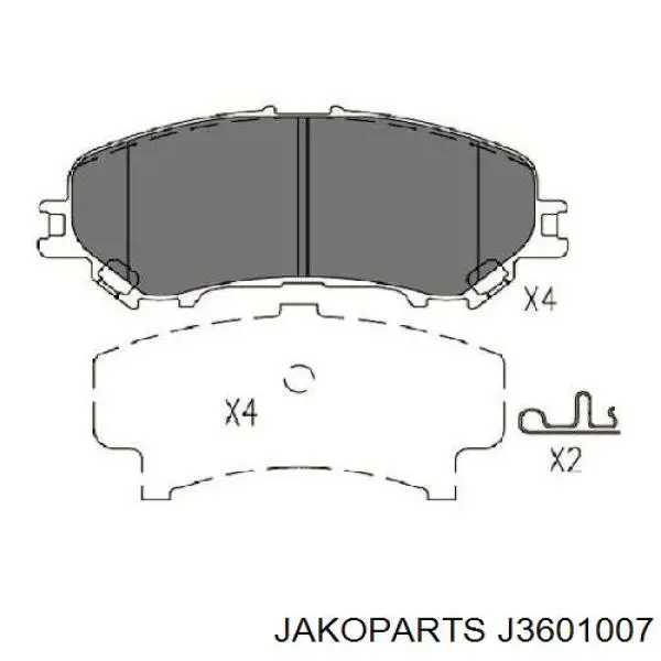 Гальмівні колодки Jakoparts J3601007 ціна, від 30.11 USD