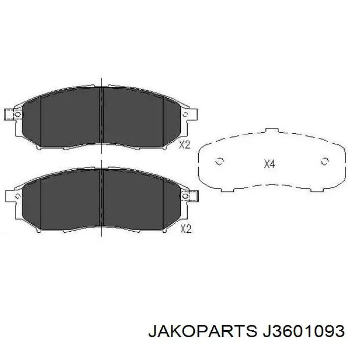 J3601093 Jakoparts колодки гальмівні передні, дискові