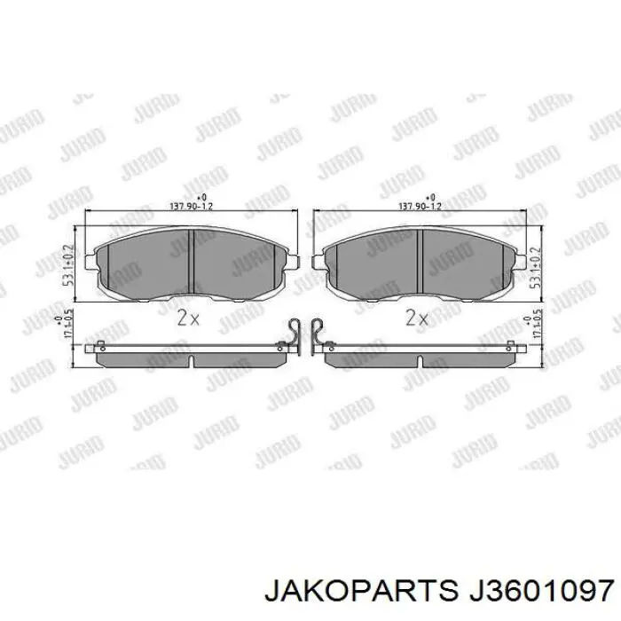 Тормозні колодки Jakoparts J3601097