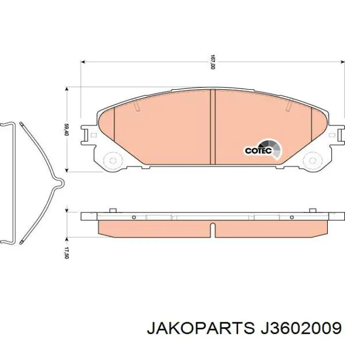 J3602009 Jakoparts Передні гальмівні колодки