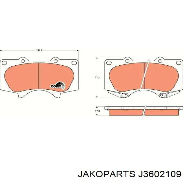 Купити J3602109 Jakoparts Колодки гальмівні передні, дискові