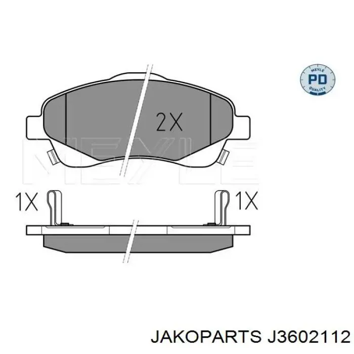 Гальмівні колодки Jakoparts J3602112 ціна, від 21.02 USD