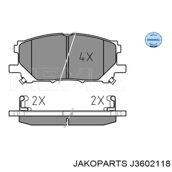 Передні тормозні колодки J3602118 Jakoparts